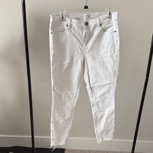 Loft Women's White Raw Hem Jeans